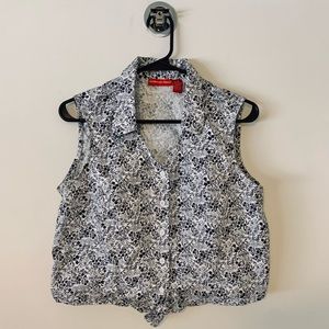 Vintage Button & tie up Blouse